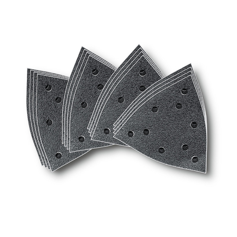 Set de feuilles abrasives perforées zircon 130mm - 4x Grain 60. 80. 120. 180