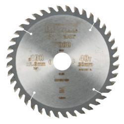 Lame de scie circulaire 190 x 30mm. 40 dents. ATB-coupe fine. angle d'attaque 10