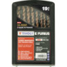 19 forets métaux FURIUS HSS revêtus FUSIO pointe en croix Ø 1 à 10mm par 1-2 PRE