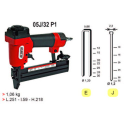 AGRAFEUR-CLOUEUR 05J-32 P1 Minibrads J de 10 à 32 mm - Agrafes E de 12 à 30 mm