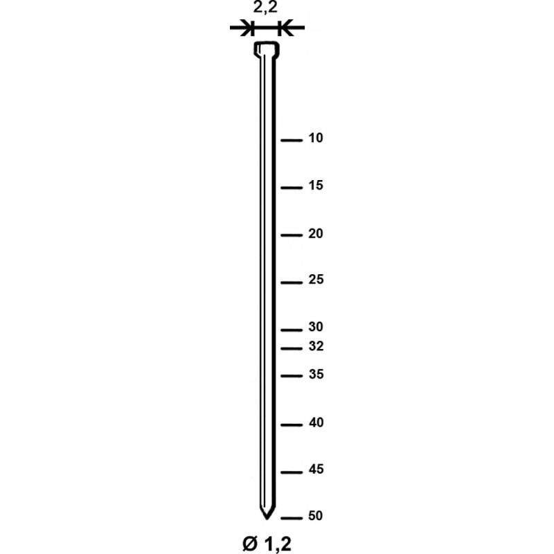 CLOUEUR J-55 P1 Pointes GA de 14 à 40 mmMinibrads J de 15 à 50 mm