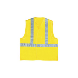 GILET FLUO JAUNE BANDES BAUDRIERS CLASSE 2