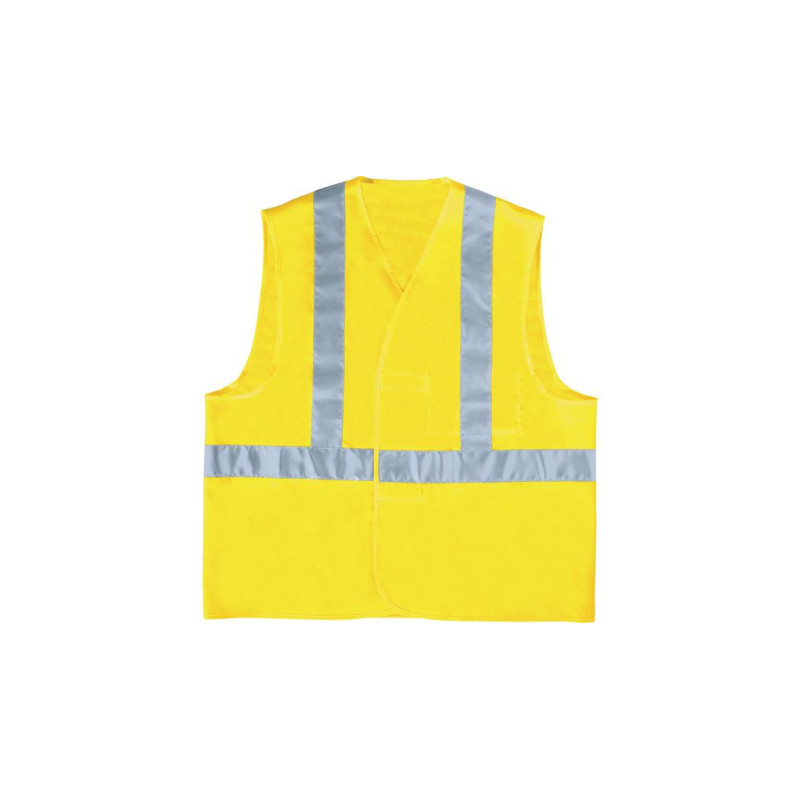 GILET FLUO JAUNE BANDES BAUDRIERS CLASSE 2