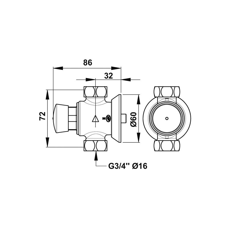 Robinet de douche P50 20X27 temporisé mécanique applique - 38022