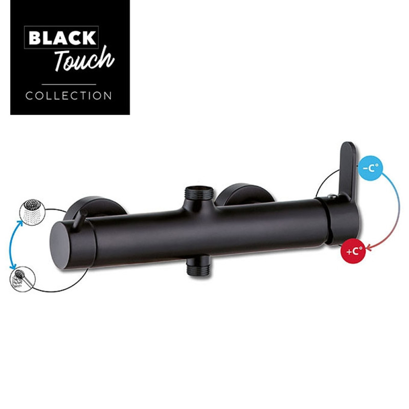 COLONNE DOUCHE BLACK ROMA TOUCH A MITIGEUR MECANIQUE