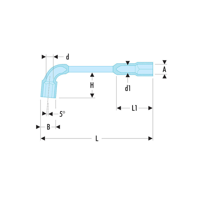 Clé à pipe 6x6 pans série 75 débouchée forgée 30 mm - profil OGV® - FACOM 75.30