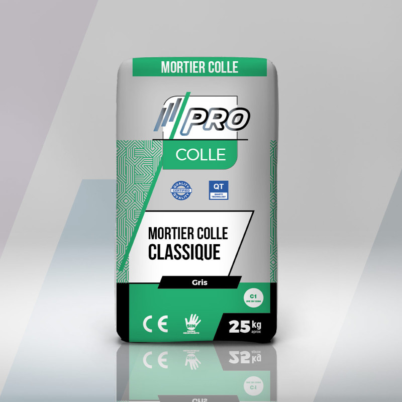 GAMME PRO - COLLE CARRELAGE CLASSIC C1 GRIS - sac de 25 KG