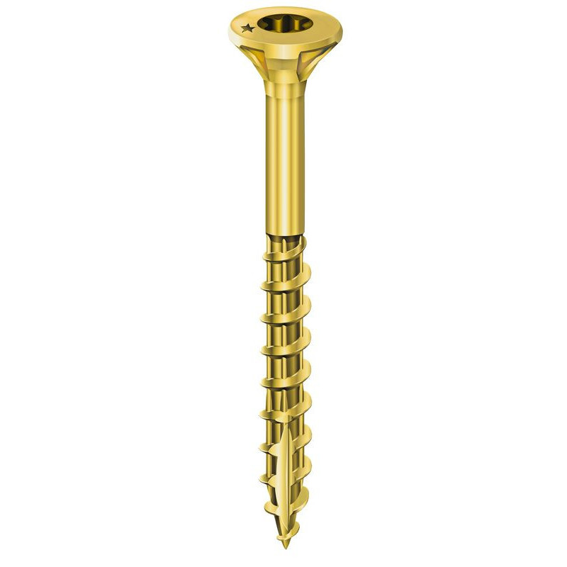 Vis Rocket tête fraisée étoile acier bichromaté 6x60-35-boite carton x200